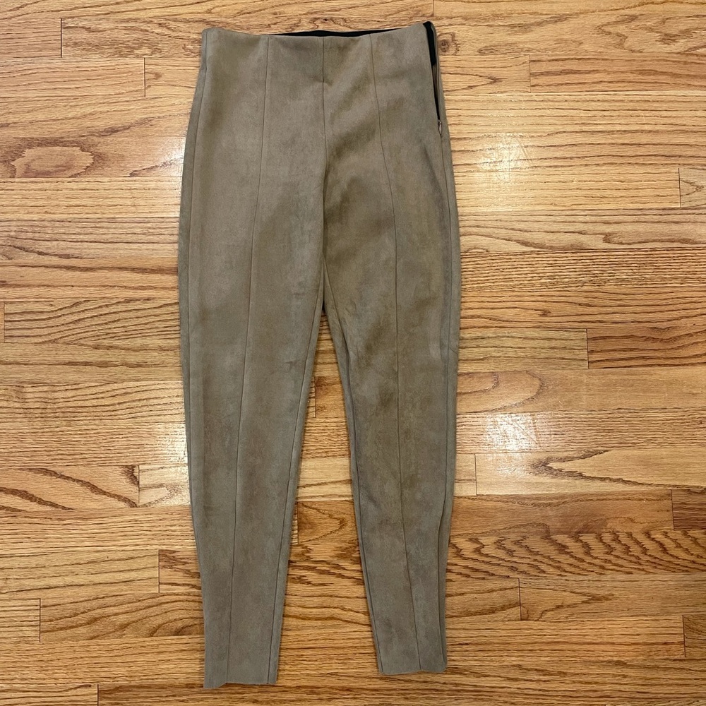 Zara Faux suede tan leggings